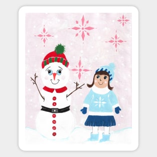 Winter Fun Snowman Sticker